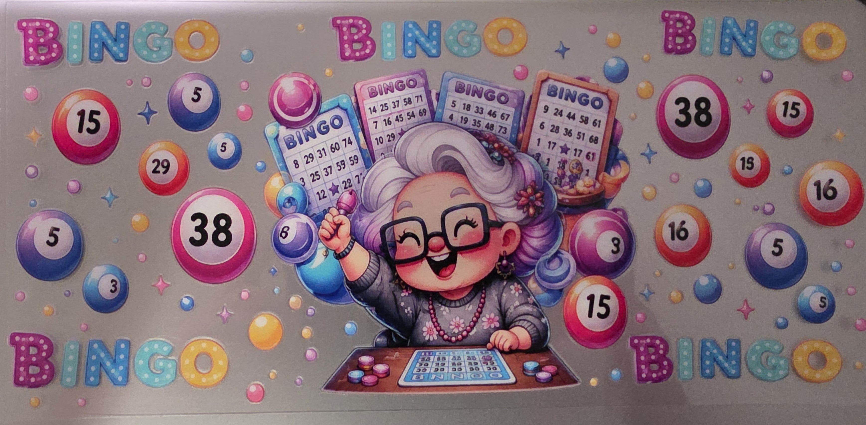 Grandma Bingo DTF Decal – UV/UB Transfer