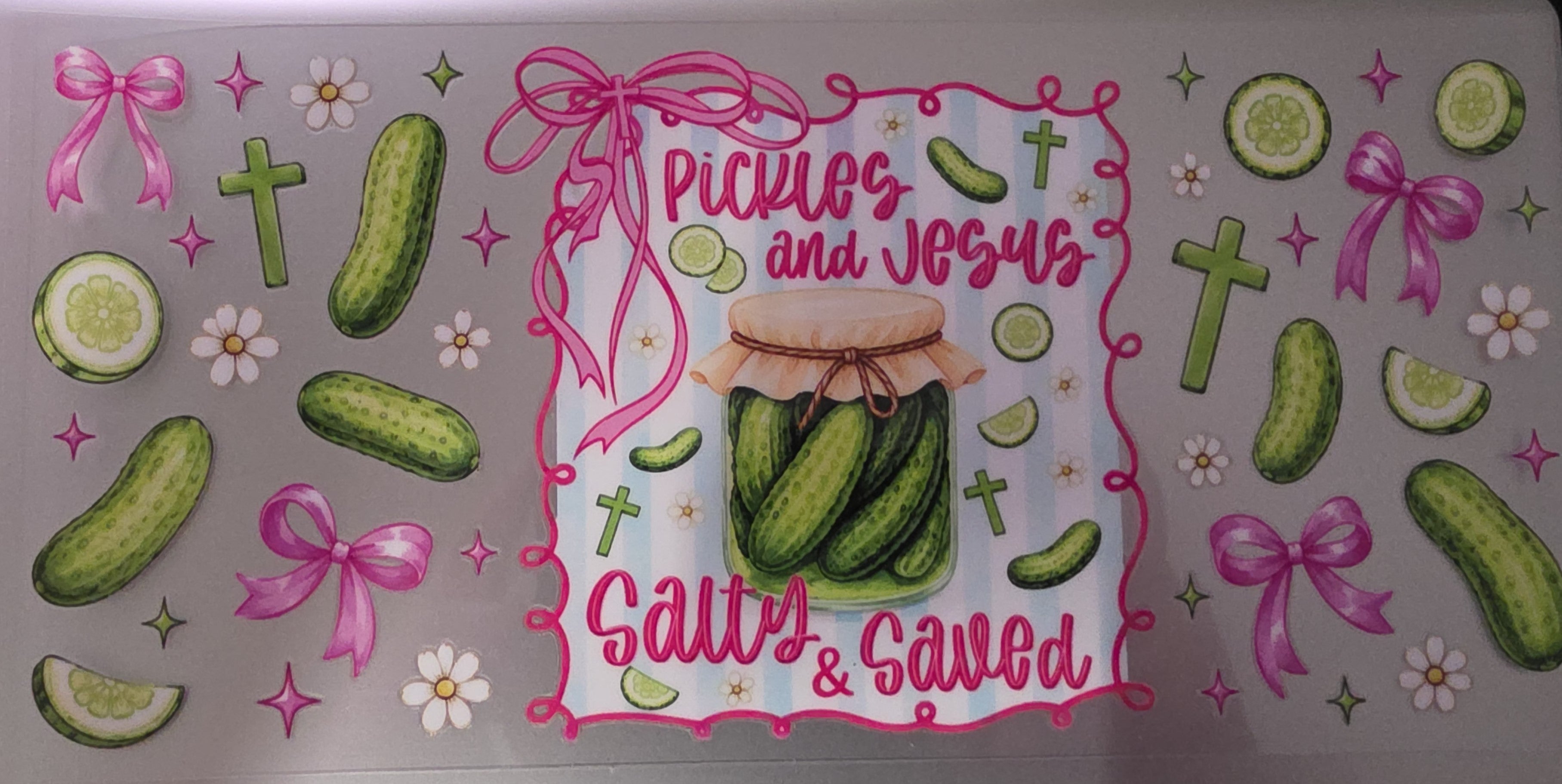 Pickles & Jesus DTF Decal – UV/UB Transfer