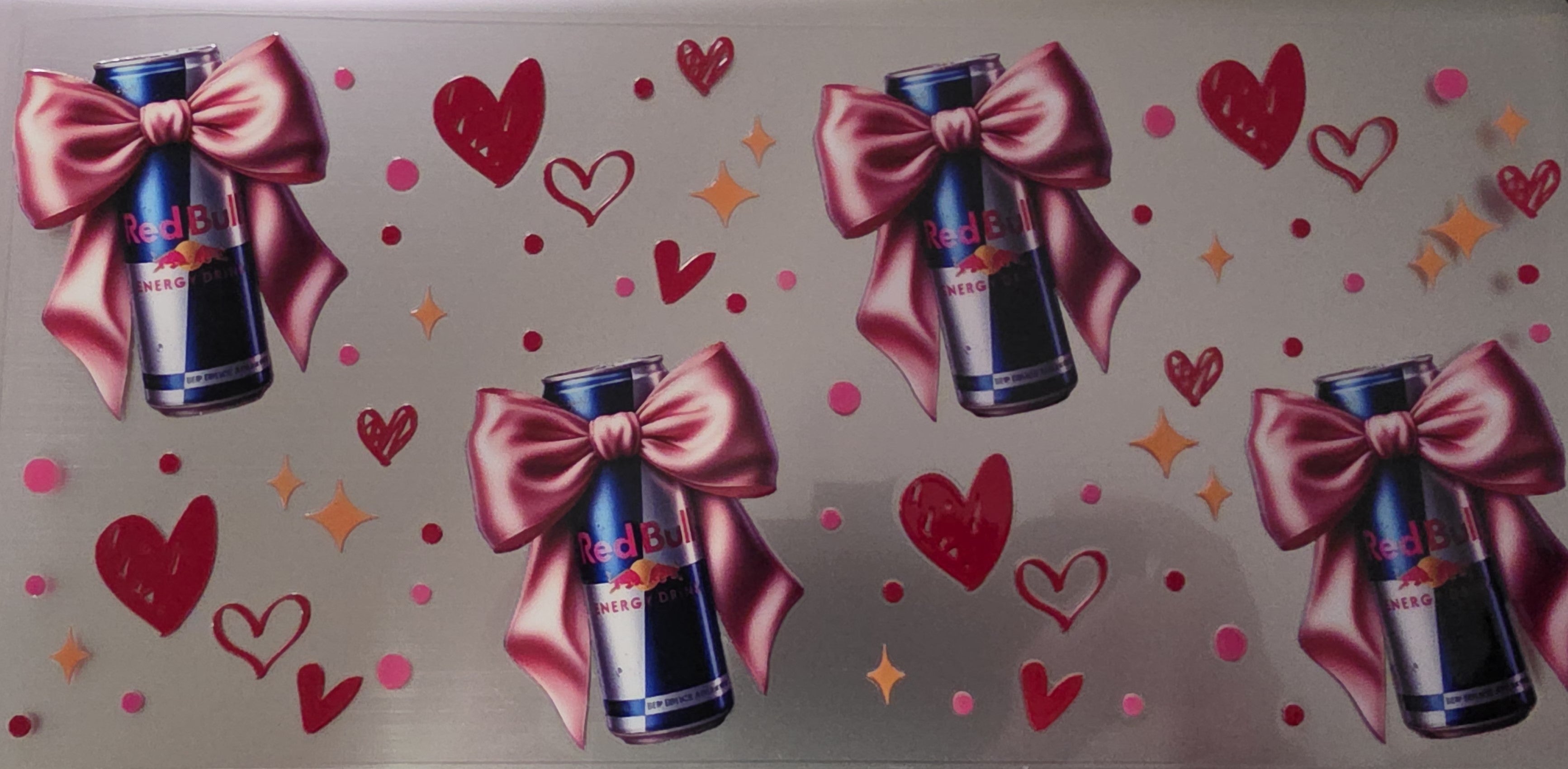 Red Bull Bow DTF Decal – UV/UB Transfer